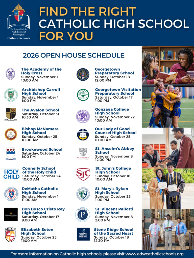 2026-2027 Catholic High School Open House Schedule